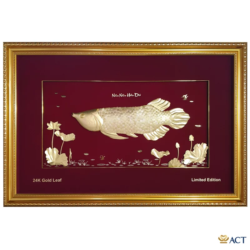 Tranh cá Rồng dát vàng 24K - Quà Tặng Dát Vàng 24K - Công Ty TNHH V&T GOLD Việt Nam